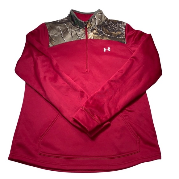 Under Armour Camo & Pink Loose Fit Quarter Zip Large - Picture 3 of 10